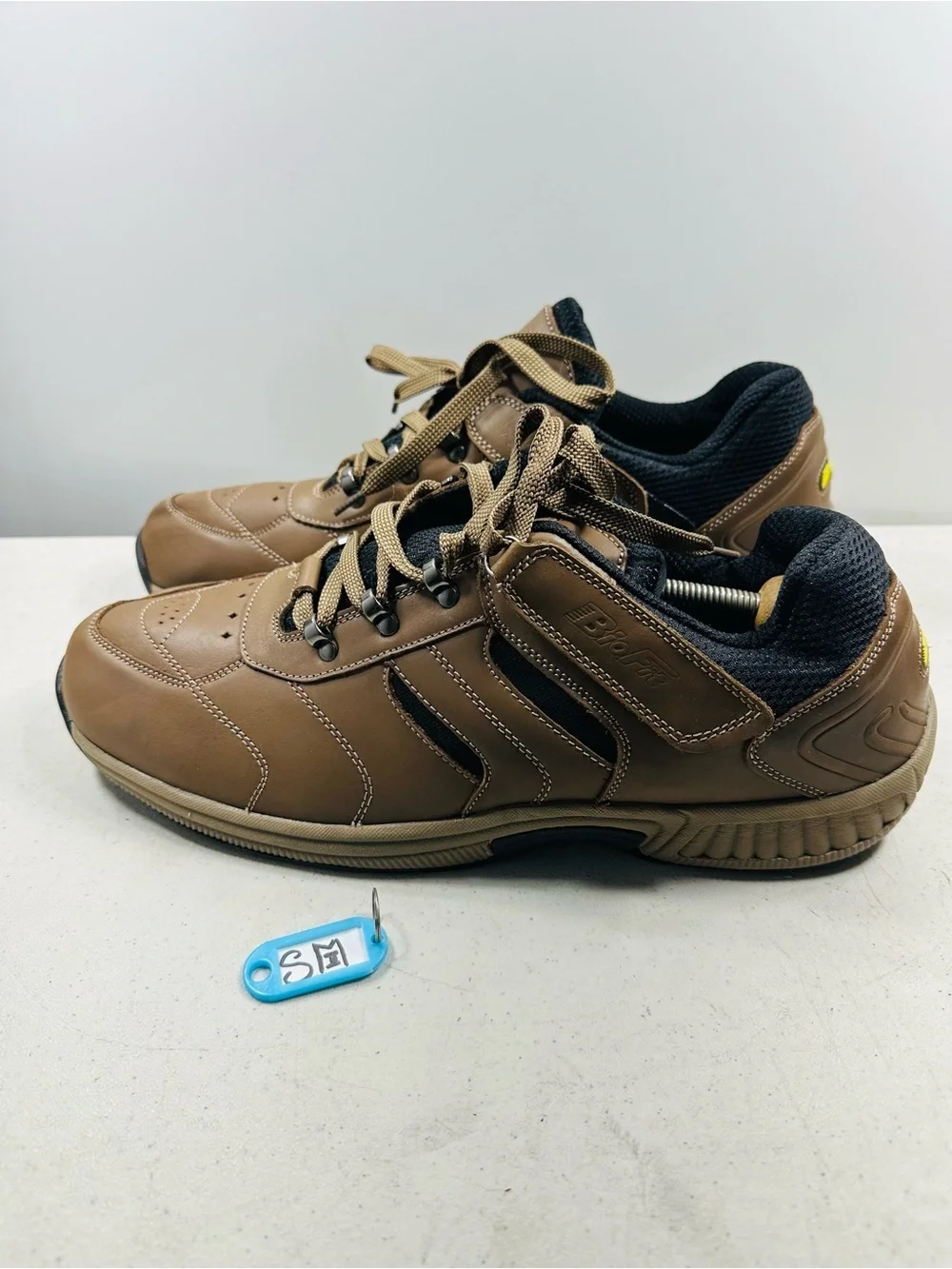 Orthofeet Bio Feet Brown Leather Shreveport Tie-Less Support Shoes Men's Size 14